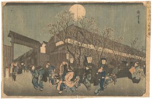 広重初代「東都名所　吉原仲之町夜桜」
