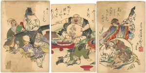 芳年「七福神酒宴之図」