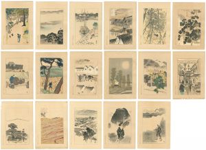  / Pictures of Celebrated Places in Osaka and Kobe (set of 17)