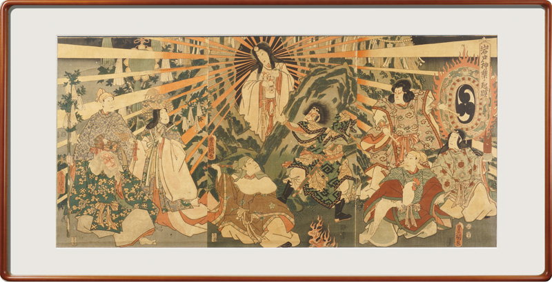 豊国三代「岩戸神楽ノ起顕」