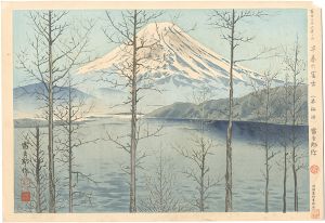 徳力富吉郎「冨士三十六景　早春の冨士（本栖湖）」