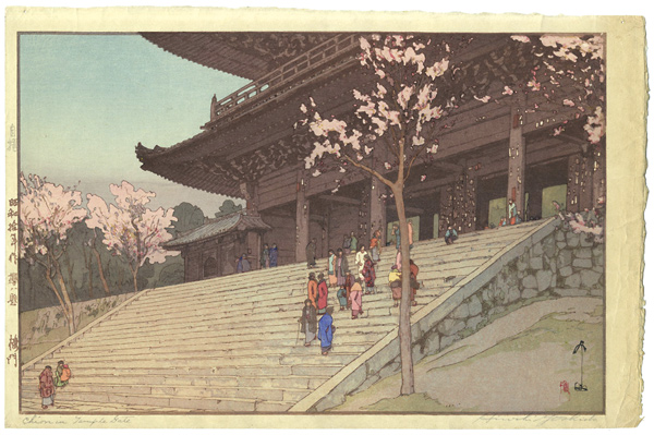 吉田博 “8 Scenes of Cherry Blossom／The Chionin Temple Gate”