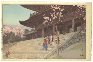 吉田博 / 8 Scenes of Cherry Blossom／The Chionin Temple Gate