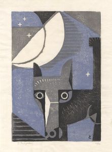 Inagaki Tomoo / Cat in the Moonlit Night