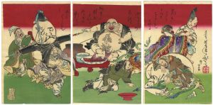 芳年「七福神酒宴之図」