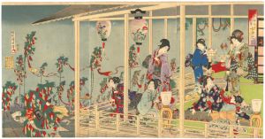 Chikanobu / Events in Edo Throughout the Year on Gold-speckled Paper / Festival of Weaver [江戸砂子年中行事　七夕之図]
