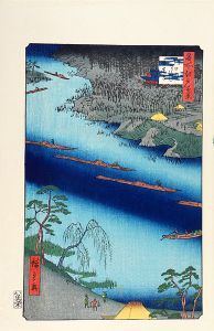 Hiroshige I / 100 Famous Views of Edo  / Kawaguchi Ferry,Zenko-ji 【Reproduction】 [名所江戸百景　川口のわたし善光寺 【復刻版】]