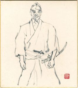 Takizawa Osamu / 自筆色紙　木下順二作『子午線の祀り』　阿波民部重能に扮せる