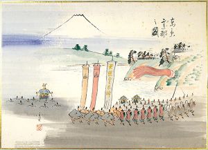 Kitazawa Rakuten / 肉筆漫画開国六十年史図絵　遷都