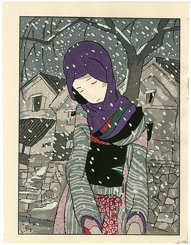 竹久夢二「雪の夜の伝説」