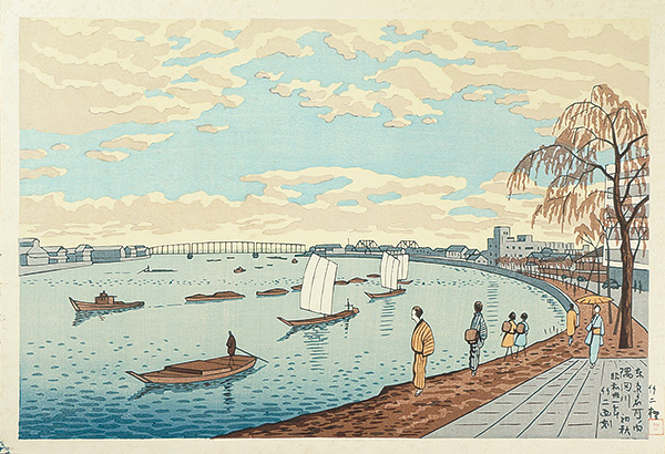 Asano Takeji “Famous Places of Tokyo / The early fall Sumida River”