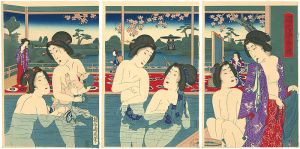 Chikanobu / View of Hot Spring Bath  [開化温泉の図 【復刻版】]