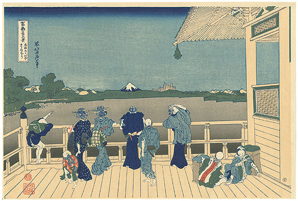Hokusai “Thirty-Six Views of Mt. Fuji / Sazai Hall of the Five-Hundred-Rakan Temple in Edo 【Reproduction】”