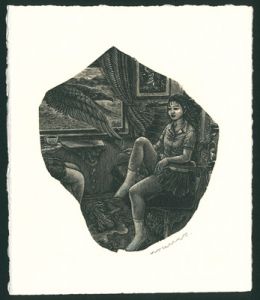 蔵書票 列車少女