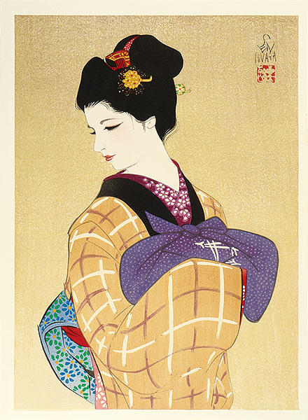 Iwata Sentaro “Compilation of Masterpieces of Bijin Woodblock Prints / Returning From Practice”
