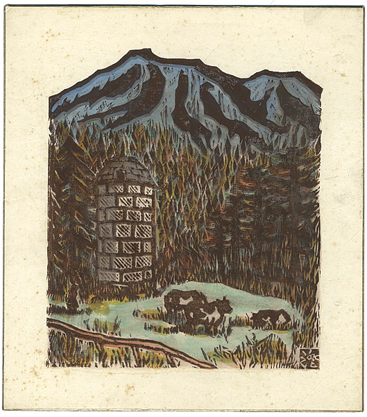 Kawakami Sumio “ Hokkaido Landscape (Landscape with Silo)”