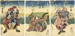 Kunisada I / Kabuki Scene from Hatsushibai Mutsumaji Soga [初芝居愛敬曽我]