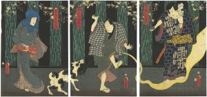 芝居絵（雲霧仁衛門／たばこ屋喜八／米屋女房お沢）