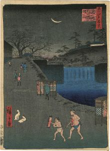 広重初代「名所江戸百景　虎の門外あふひ坂」