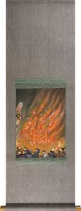 Murakami Michiho / Scroll Painting : Dondo Yaki [New Year's Bonfire] (tentative title)