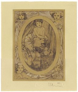 Alfons Mucha / Woman on Bear Skin