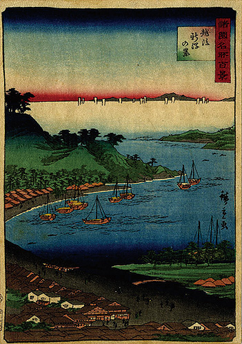 広重二代「諸国名所百景　越後新潟の景」