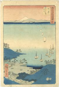 Hiroshige I / Illustrations of 53 Famous Places / No.32 Arai [五十三次名所図会　三十二　あら井]
