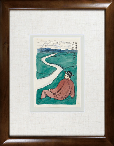 竹久夢二「自筆画稿　岸邊に立ちて」