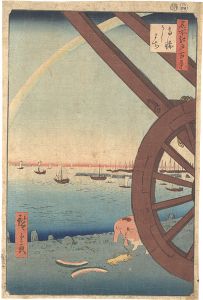 Hiroshige I / 100 Famous Views of Edo / Ushimachi , Takanawa [名所江戸百景　高輪うしまち]