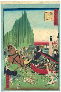 Ikkei / 36 Humorous Views of Tokyo / Kyobashi Area [東京名所三十六戯撰　京はし]