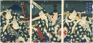 国輝二代「大山参詣日本橋之図」