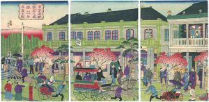 Hiroshige III / 東京名勝銀座之通煉化石商家之図 [東京名勝銀座之通煉化石商家之図]