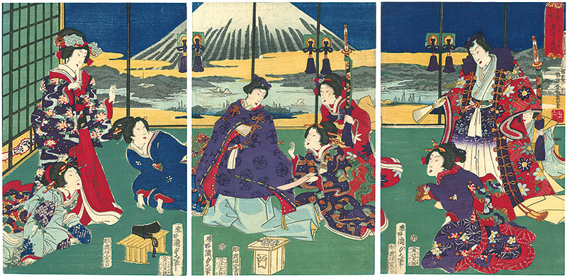 国貞二代「花源氏三国一　若木の元服」