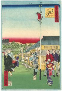 一景「東京名所三十六戯撰　芝増上寺」