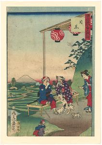 一景「東京名所三十六戯撰　目黒」