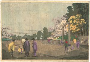 清親「東京名所図　上野公園画家写生」