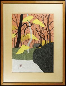 斎藤清「秋の嵯峨　京都」