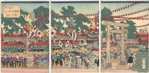 Hiroshige III / 公園地楽車印練込賑ひの図 [公園地楽車印練込賑ひの図]