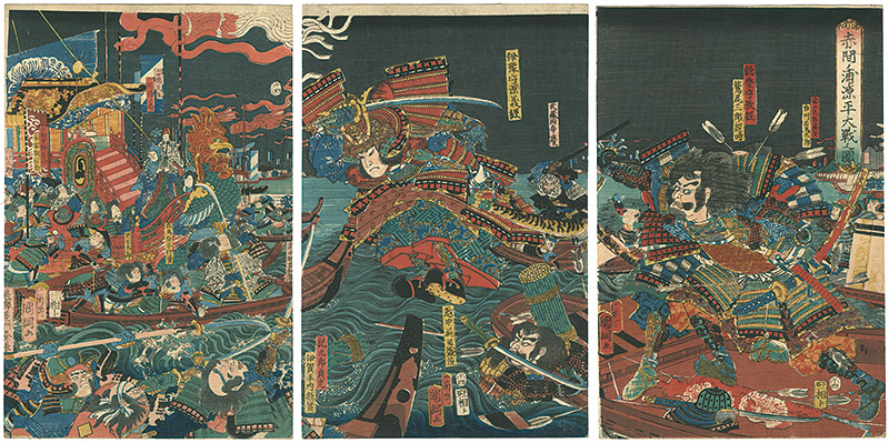 国綱「赤間ノ浦源平大戦之図」