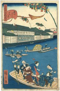 広景「江戸名所道戯尽　十三　鎧のわたし七夕祭」