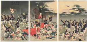 清親「日本万歳　平壌之凱歌」