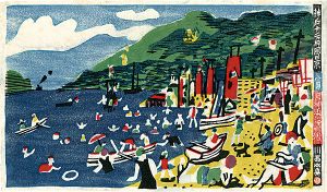 Scenes of Kobe in the 12 months / August, Swimming at Tenjinhama Beach