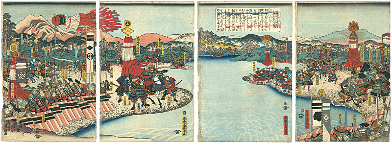 豊国三代「信州川中嶋武田上杉和睦図」