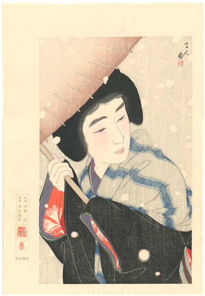 鳥居言人「牡丹雪」