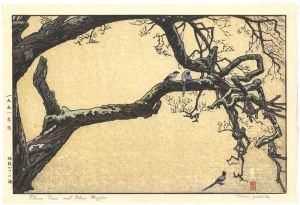 Yoshida Toshi / Plum Tree and Blue Magpie