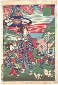 Unknown / Famous places of the Enlightenment at a Glance / The view of Ginza renga-gai (brick-laid streets of Ginza) [開化名所一覧　銀座煉瓦石之景]