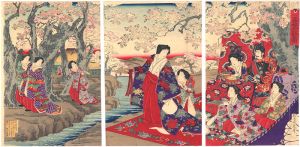 周延「小金井桜御遊覧図」