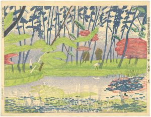 昭和大東京百図絵版画　麻布区・有栖川宮公園