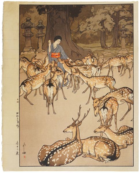 Yoshida Hiroshi “Deer at the Kasuga Shrine”
