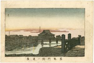 安治（探景）「東京真画名所図解　築地門跡の遠景」